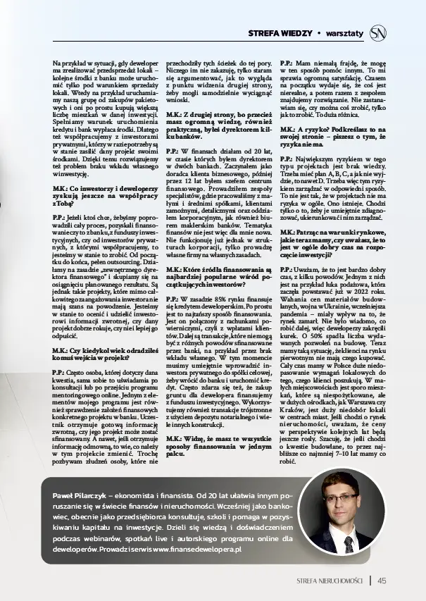 Strefa Nieruchomości artykuł Paweł Pilarczyk